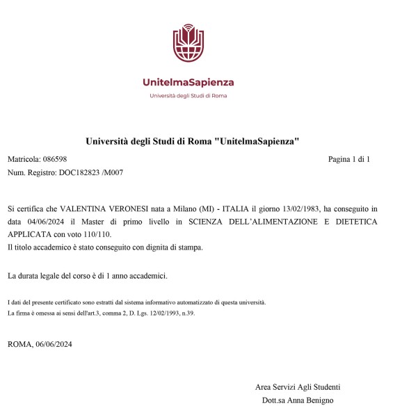 Master Scienza dell