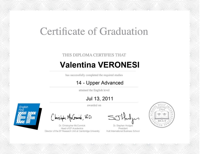 Certificato di inglese